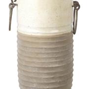 Distressed Ceramic Vase (Grey, Cream)