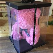 Foam Rose Pink Teddy Bear Gift Boxed - Large
