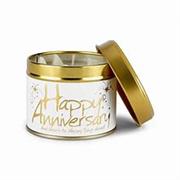 Happy Anniversary Lily Flame Candle