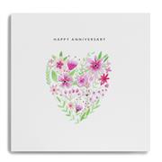 Happy Anniversary - Floral Heart
