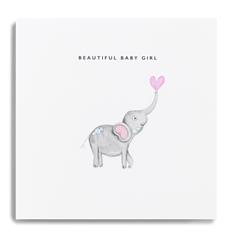 Baby Girl Cute Elephant Card 