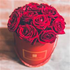 Valentines Red Rose Hat Box