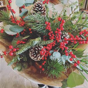 Ilex and Winter Foliage Bouquet