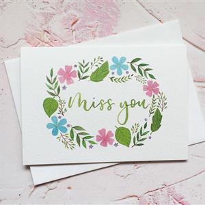Eleri Haf Miss You Floral Card