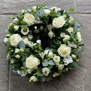 Classic White Rose Wreath